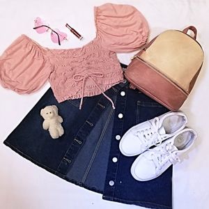 Classic two tone small backpack